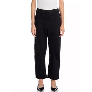 NEW STEVE MADDEN haniel cropped barrel leg pants in black